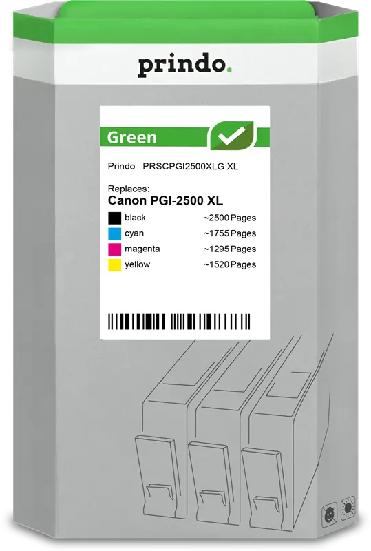 Prindo Green XL Multipack Schwarz / Cyan / Magenta / Gelb (PRSCPGI2500XLG)