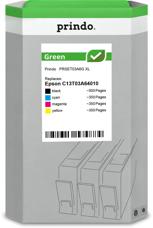 Prindo Green XL Multipack Schwarz / Cyan / Magenta / Gelb (PRSET03A6G)
