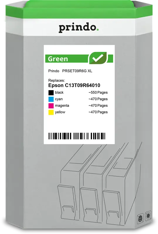 Prindo Green XL Multipack Schwarz / Cyan / Magenta / Gelb (PRSET09R6G)