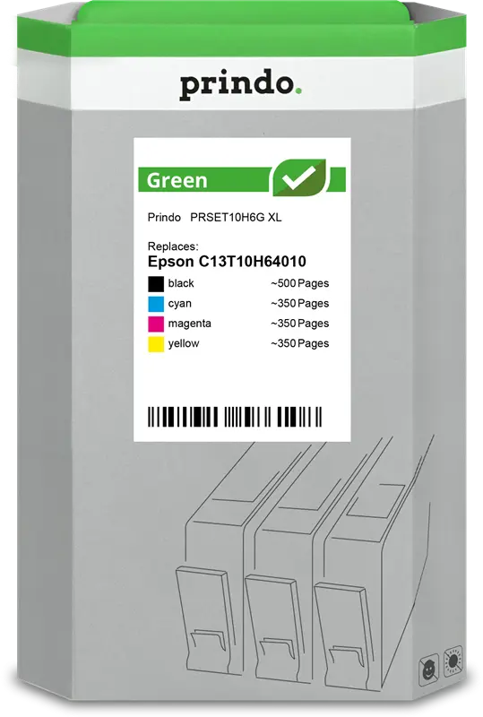 Prindo Green XL Multipack Schwarz / Cyan / Magenta / Gelb (PRSET10H6G)