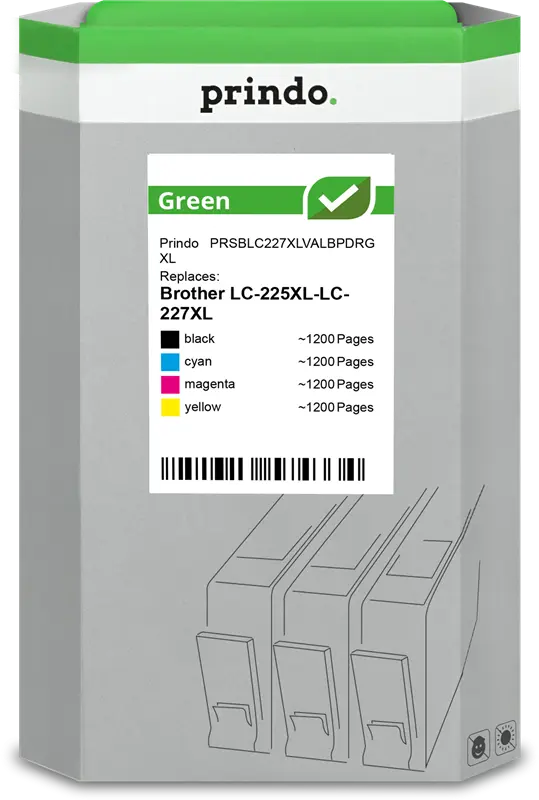 Prindo Green XL Schwarz / Cyan / Magenta / Gelb Value Pack PRSBLC227XLVALBPDRG