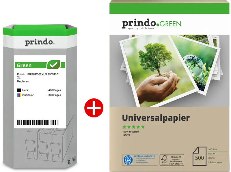 Prindo Green XL Schwarz / mehrere Farben / rauchweiß Value Pack PRSHP302XLG MCVP 01