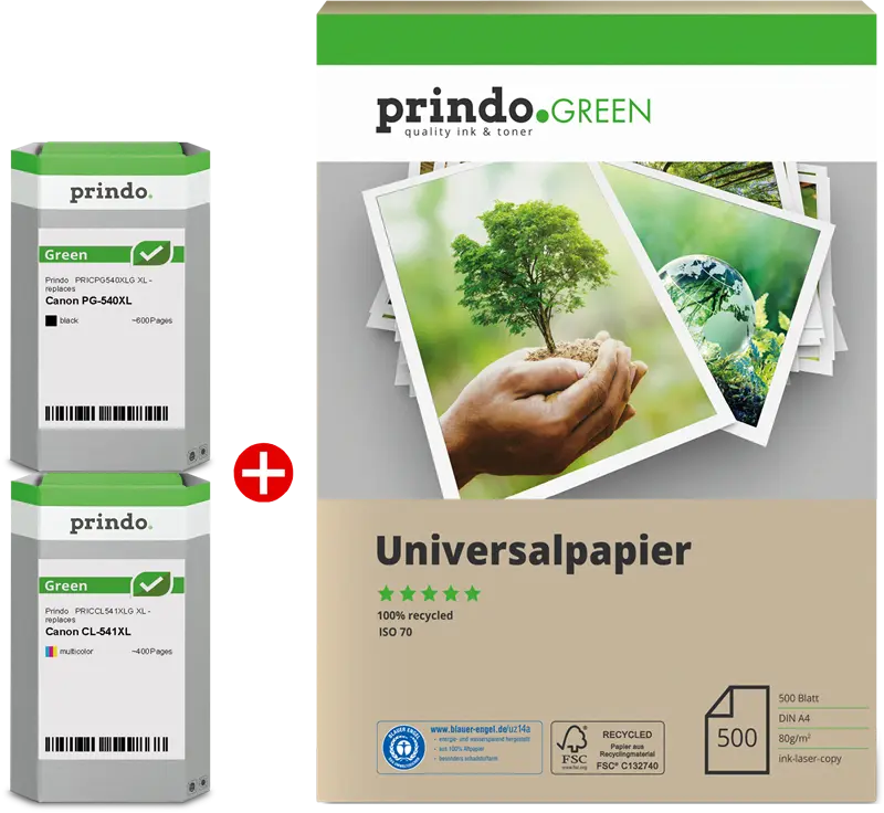 Prindo Green XL Schwarz / mehrere Farben Value Pack PRSCPG540XL CL541XLG MCVP
