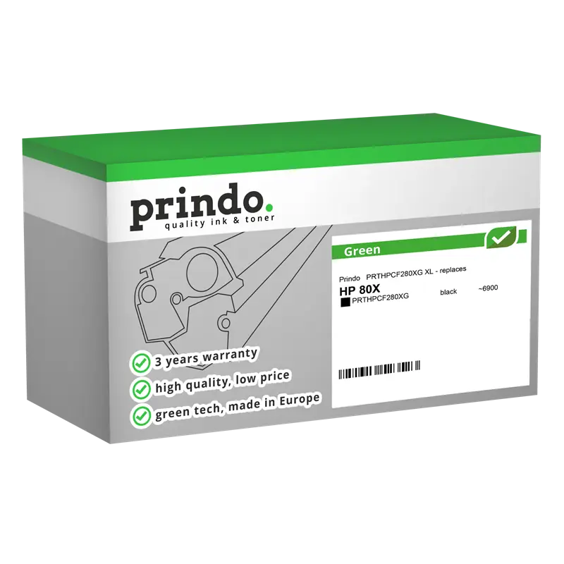 Prindo Green XL Schwarz Toner PRTHPCF280XG