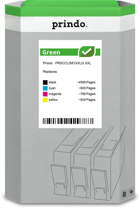 Prindo Green XXL Multipack Schwarz / Cyan / Magenta / Gelb (PRSCCLI581XXLG)