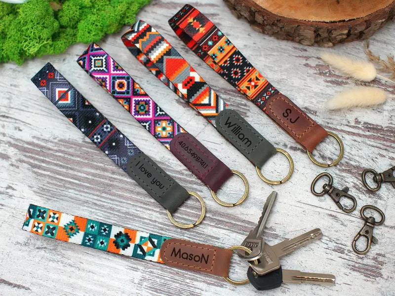 Print Wrist Keychain Personalized