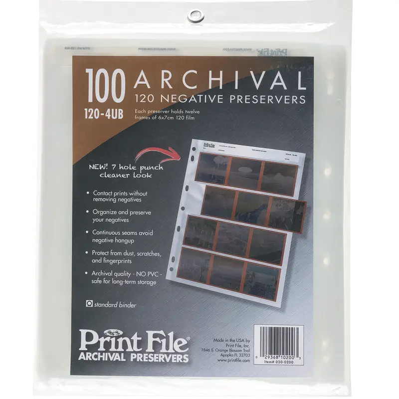 PRINTFILE Negativhüllen 120er Mittelformat (extrabreit)