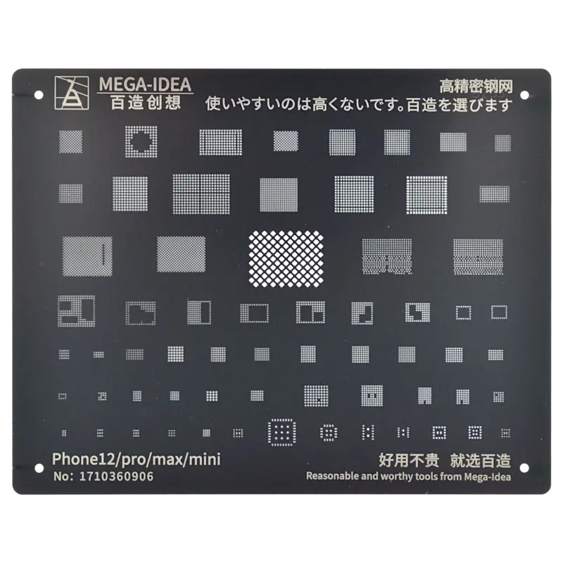 QIANLI Stencil BZ33 f. iPhone12/12 Pro/12 Pro Max/12 mini CPU & IC