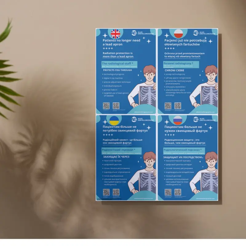 Röntgen-Patienteninfo-Poster – kompakt – Fremdsprachen | A3 laminiert