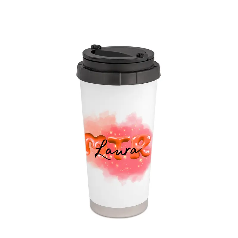 ROT MTR Laura oder dein Name - THERMOBECHER AUS EDELSTAHL 450 ml
