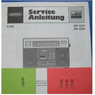 RR1020 / 1040 Lämpchen SET für Radiorecorder GRUNDIG