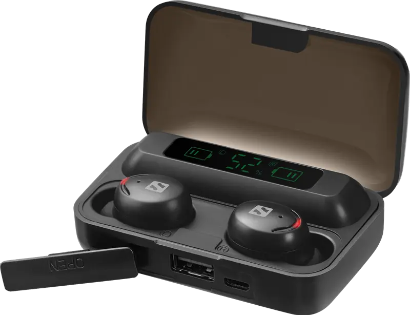 Sandberg Wireless-Kopfhörer mit Mikrofon + Powerbank Schwarz
