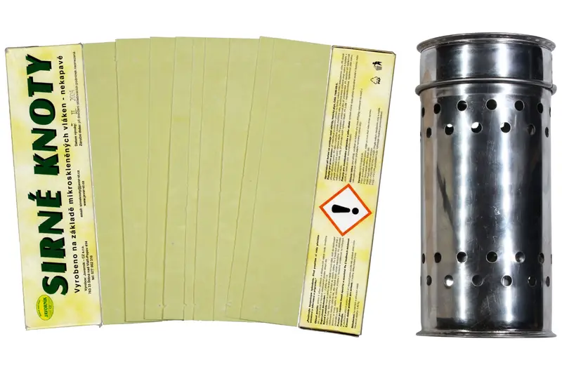 Schwefeldose Set mit 400 g Schwefelstreifen gelb zur Desinfektion bei Wachsmotte