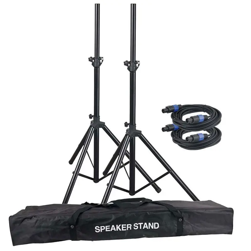Showgear Set aus 2 Boxenständer, Lautsprecherkabel und Tragetasche