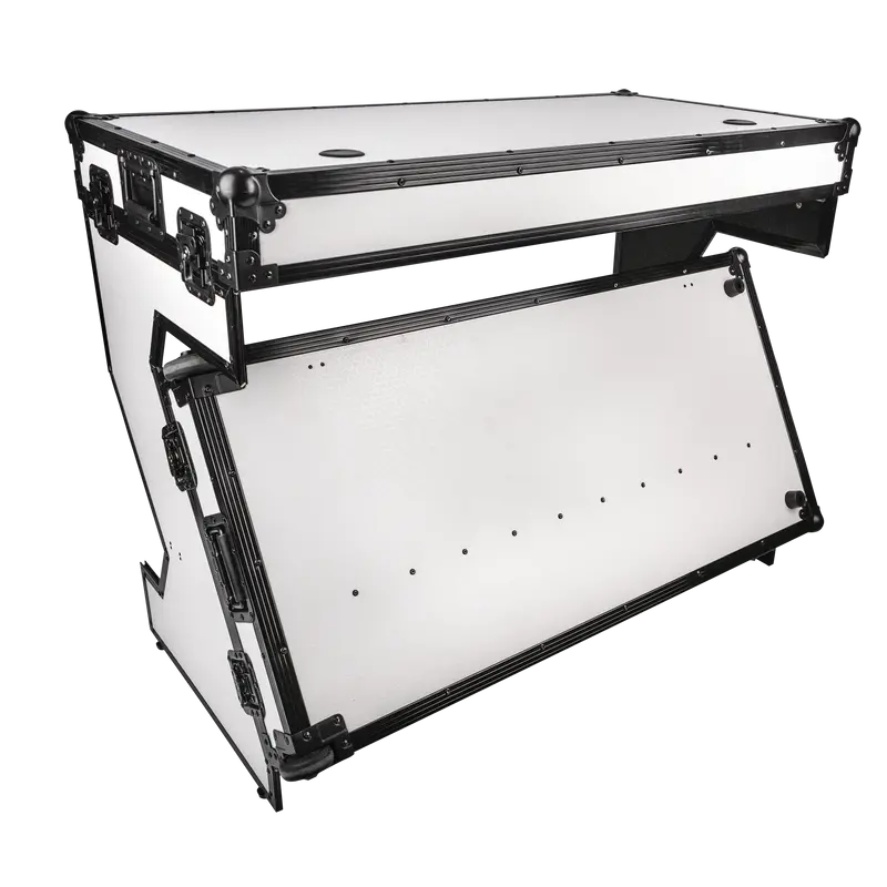 Showgear Tragbarer Tisch im Z-Stil | Mehrzweck - Hybrides Flightcase - Weiss