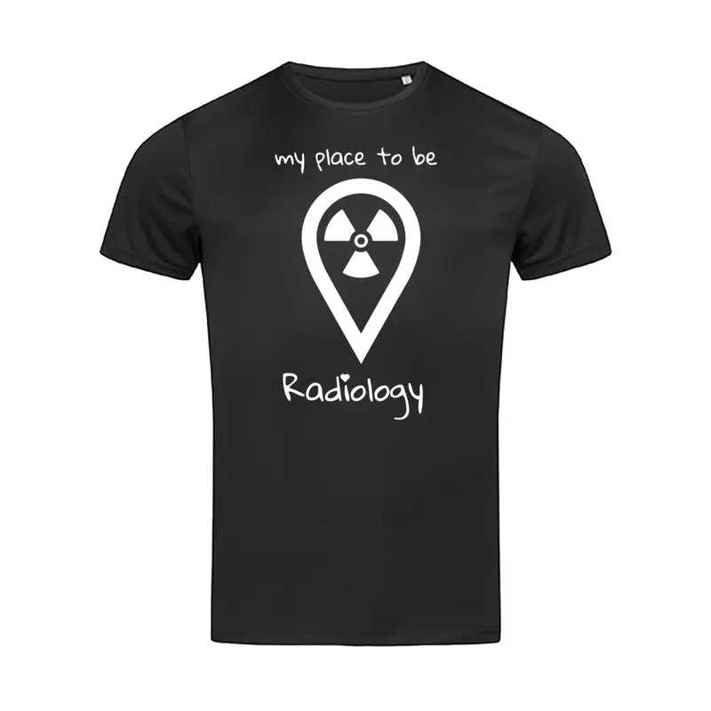 Sport T-Shirt (Herren) - my place to be Radiology (großes Logo)
