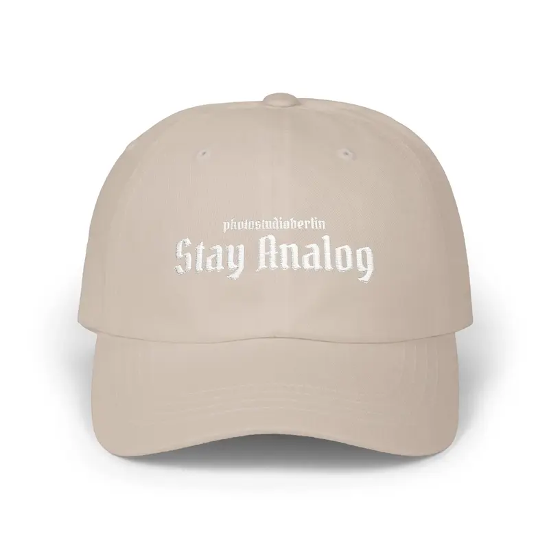Stay Analog Dad Cap — Vintage Gothic Embroidered Baseball Hat