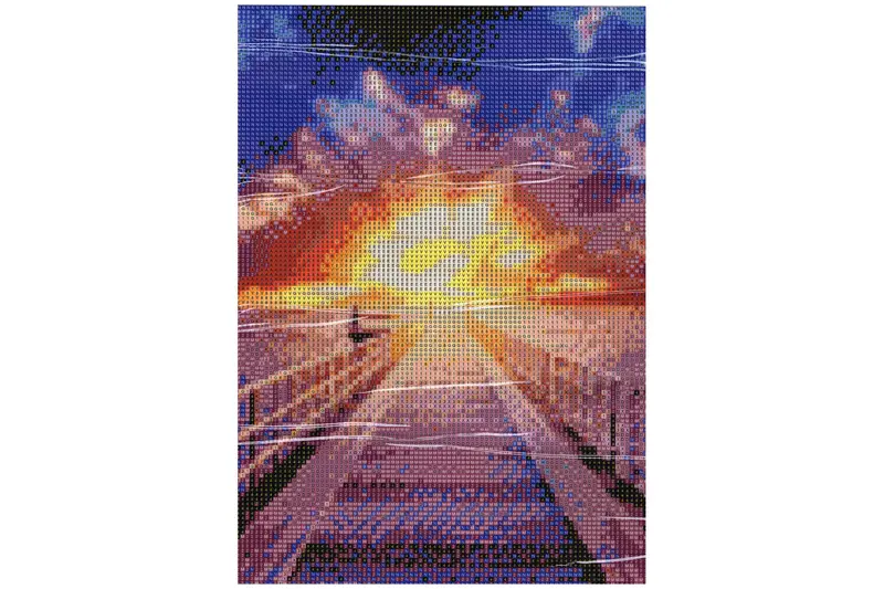 Steg im Meer mit Sonnenuntergang Diamond Painting 20 Farben 30 x 40 cm W1580