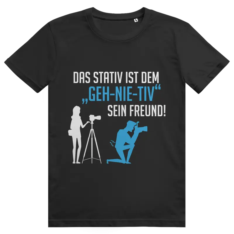 T-Shirt Stativ "geh-nie-tiv" Blau