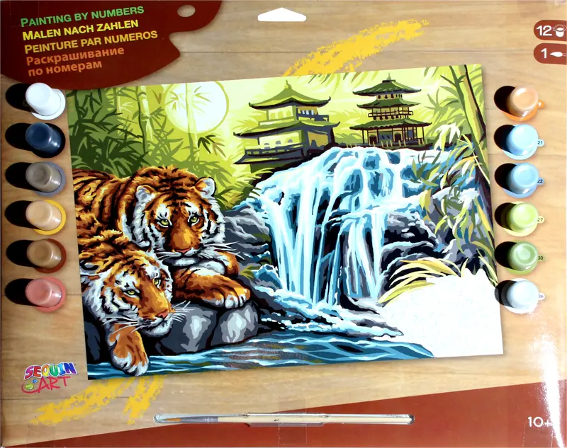 Tiger am Fluss Sequin Art 1524 Malen nach Zahlen ab 10 Jahre 38 x 29 cm
