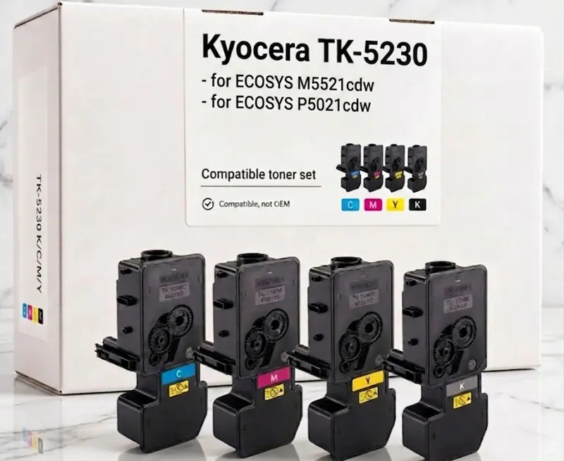 TK-5230 Premium Toner-Set für Kyocera – 5 Kartuschen mit 2× Schwarz