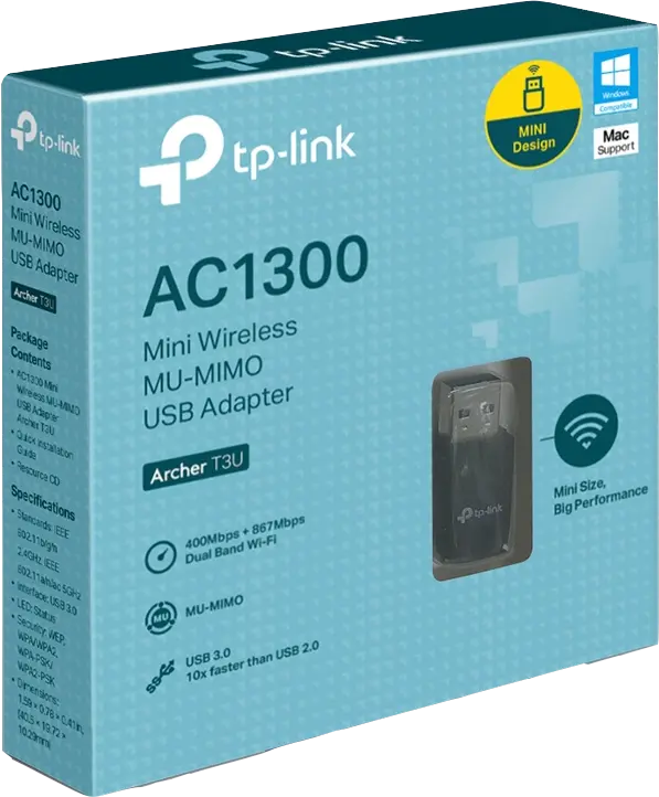 TP-Link AC1300- MU-MIMO -USB-WLAN-Adapter Schwarz