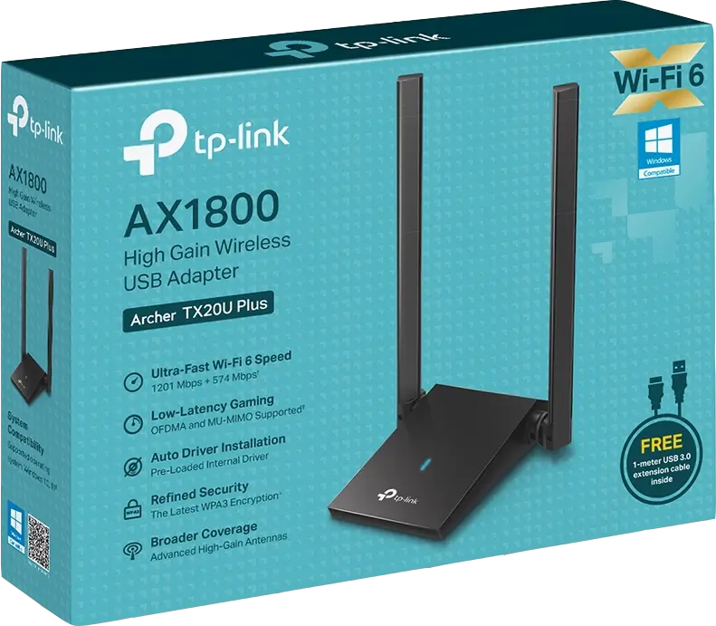 TP-Link AX1800-WLAN-USB-Adapter Schwarz