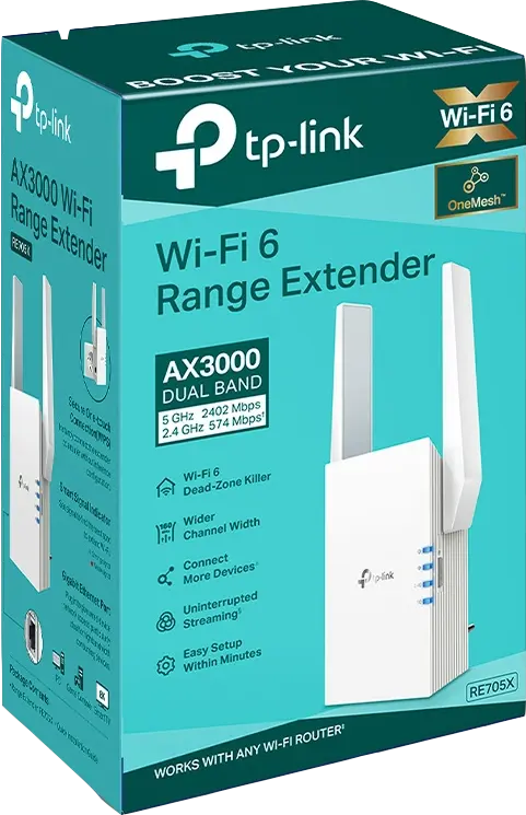 TP-Link AX3000 Mesh WiFi 6 Extender Repeater Weiss