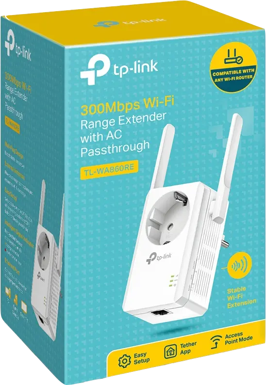 TP-Link Wi-Fi-Range-Extender Repeater mit Steckdose Weiss