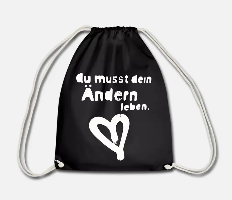 Turnbeutel „du musst dein Ändern leben“ mit Geheimfach