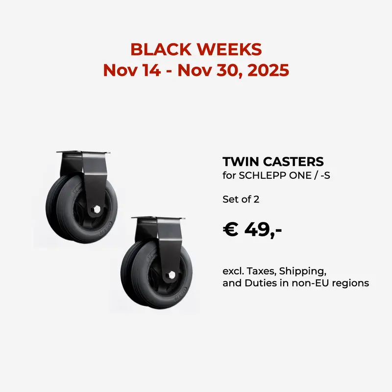 Twin Casters for SCHLEPP ONE and SCHLEPP ONE-S - BLACK WEEKS