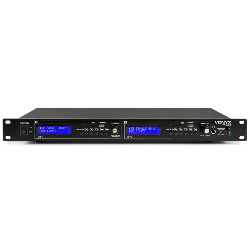 Vonyx VX2USB MK2 Dual Media Player mit 2x Bluetooth und 2x USB/SD MP3-Player