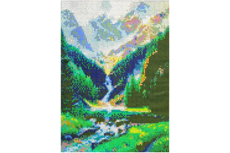Wasserfall im Gebirgstal Diamond Painting 30 Farben 30 x 40 cm CY-FJ00104