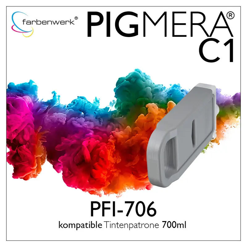 Wiederaufbereitete Tintenpatrone 700ml Pigmera C1 für PFI-706