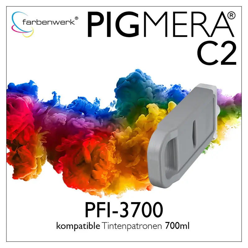 Wiederaufbereitete Tintenpatrone 700ml Pigmera C2 für PFI-3700